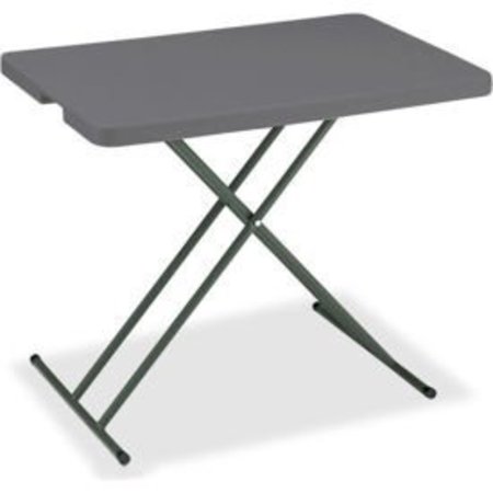 ICEBERG Interion® Adjustable Height Plastic Folding Table, 20" x 30", Charcoal 67128